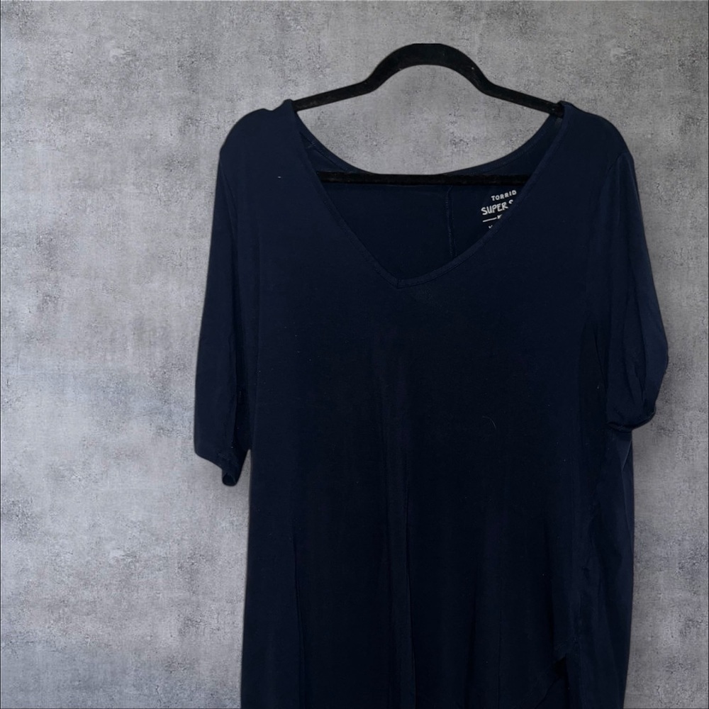 Torrid Blue Short Sleeve Tee with Rounded Neckline